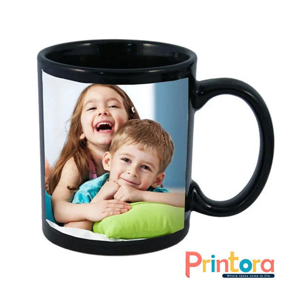 Black Customized Photo Mug – Personalized Picture Gift