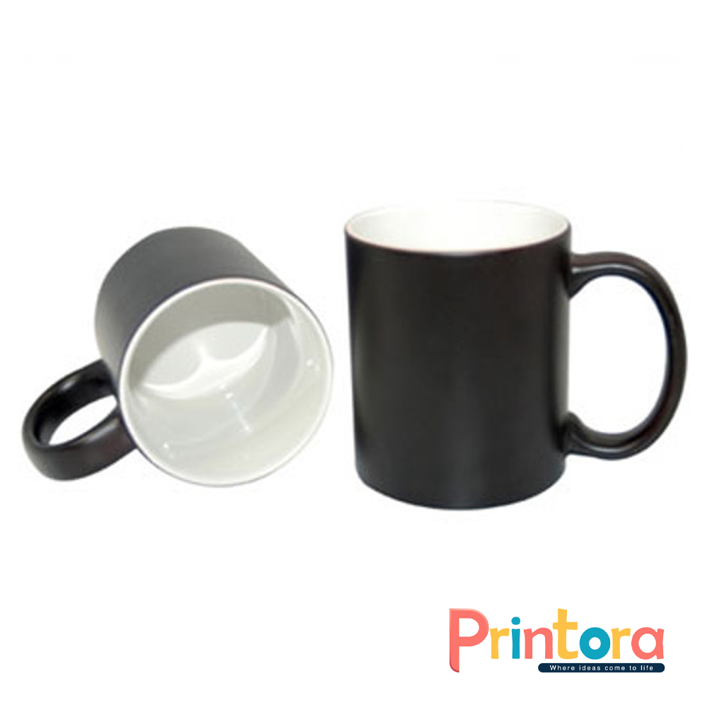 Black Magic Mug with custom name and quote revealed by heat