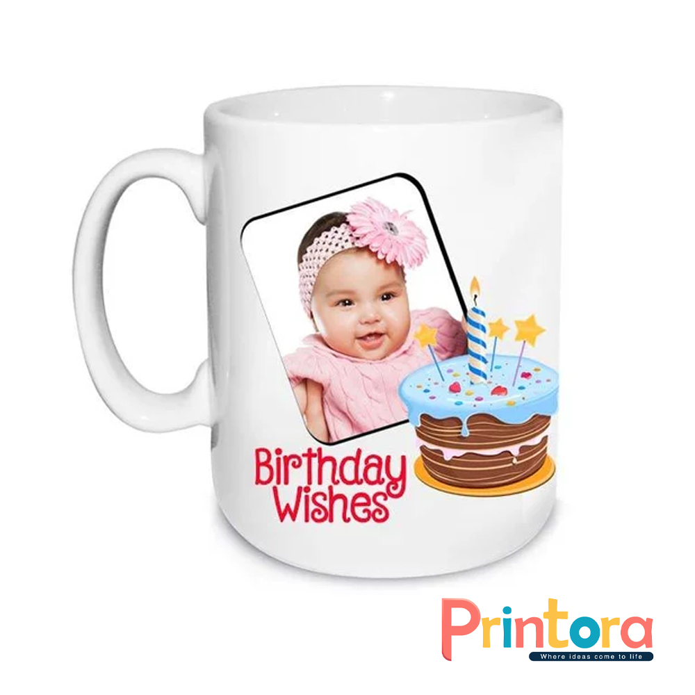 Birthday Custom White Photo Print Mug – Personalized Birthday Gift
