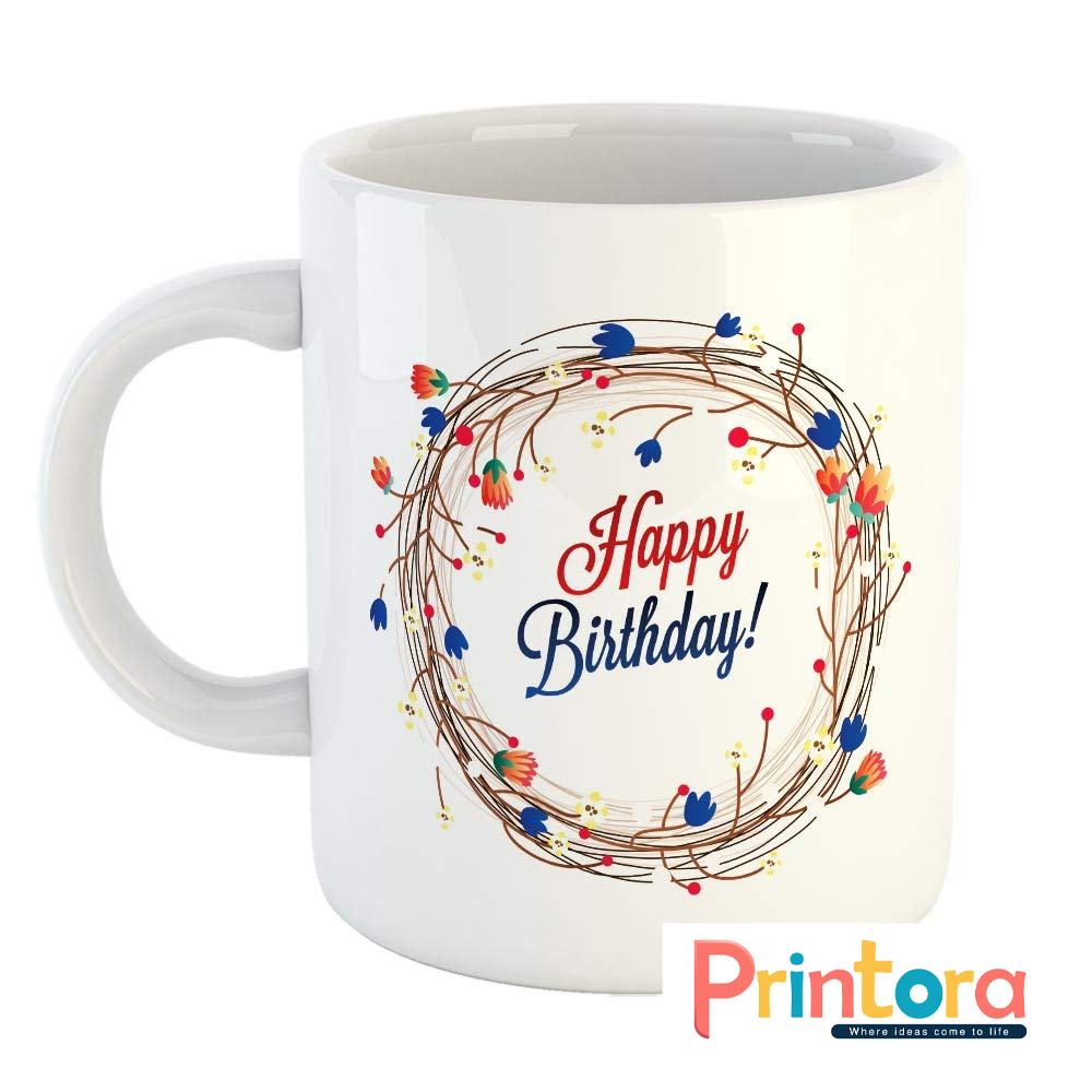 Birthday Custom White Photo Print Mug – Personalized Birthday Gift