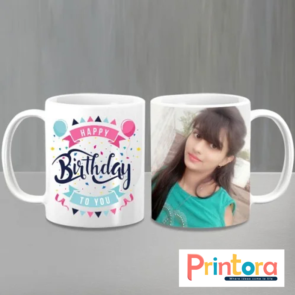 Birthday Custom White Photo Print Mug – Personalized Birthday Gift