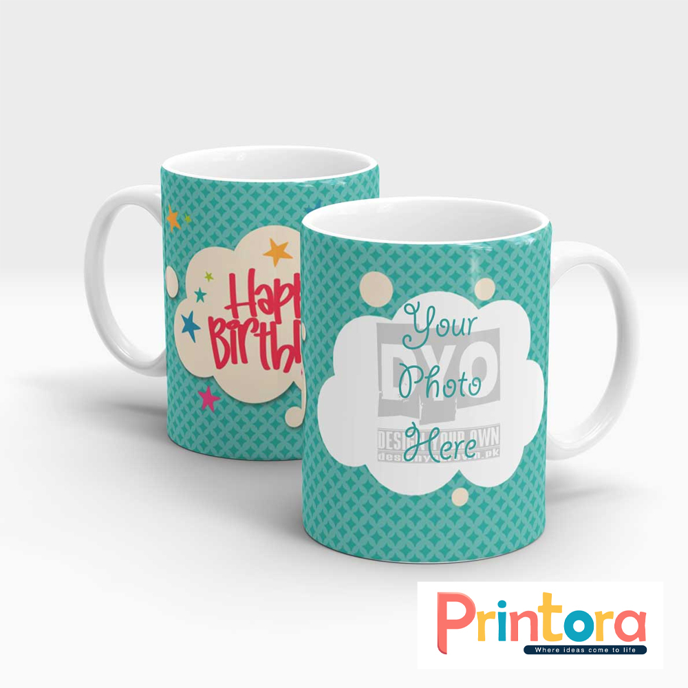 Birthday Custom White Photo Print Mug – Personalized Birthday Gift