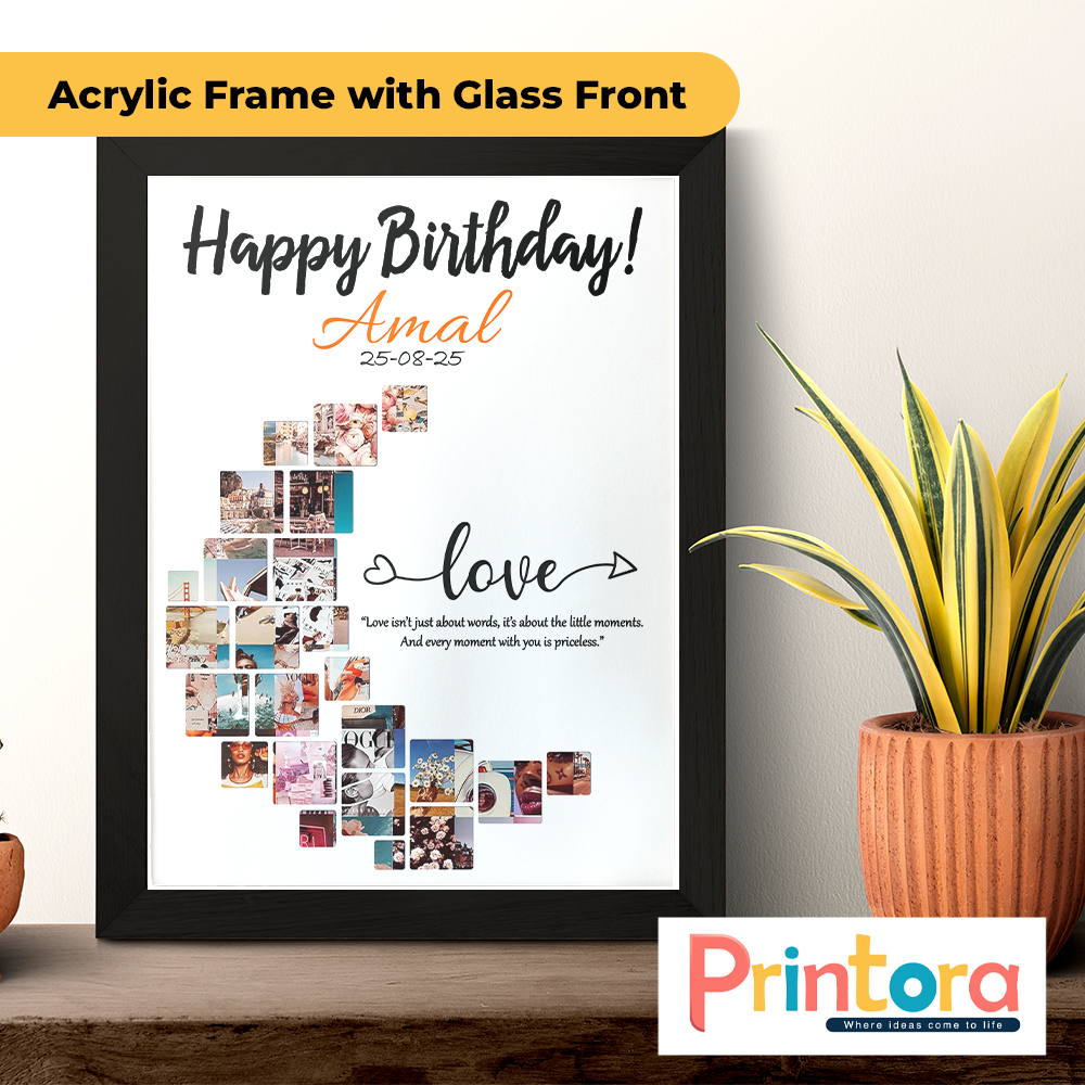 Customized photo frame with printed picture – personalized wall and table frame