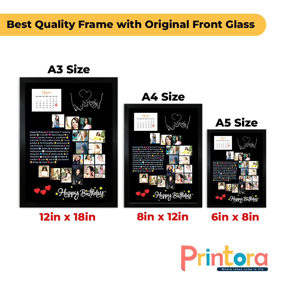 Customized photo frame with printed picture – personalized wall and table frame