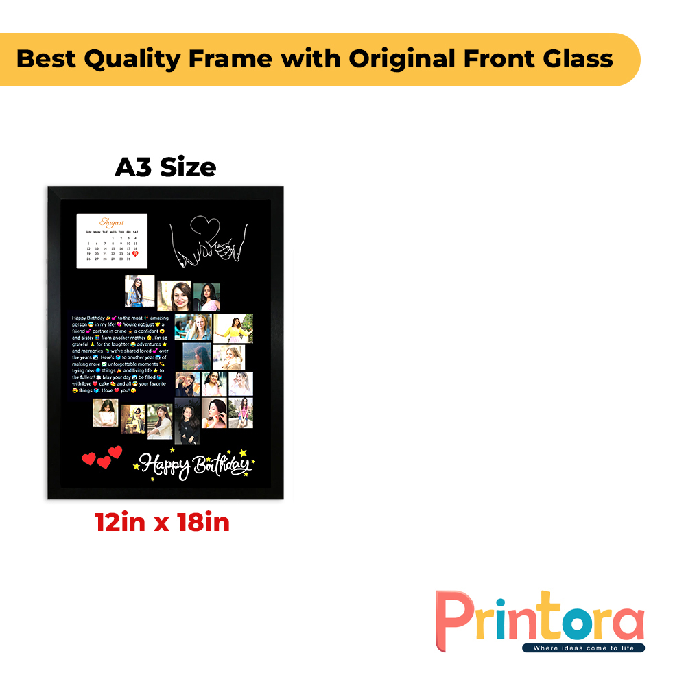 Customized photo frame with printed picture – personalized wall and table frame
