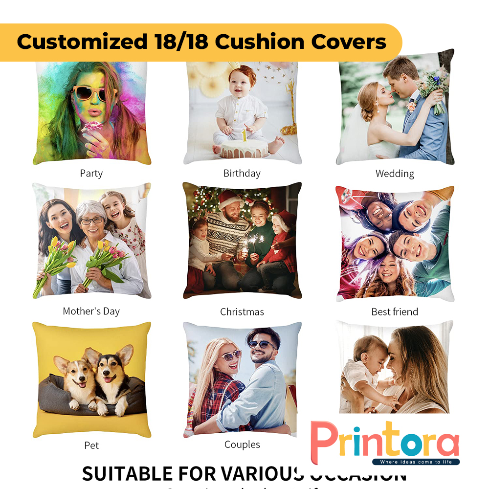 18x18 Silk Fabric Cushion Cover – Single Side Printed Luxury Sofa Cushion - Image 4