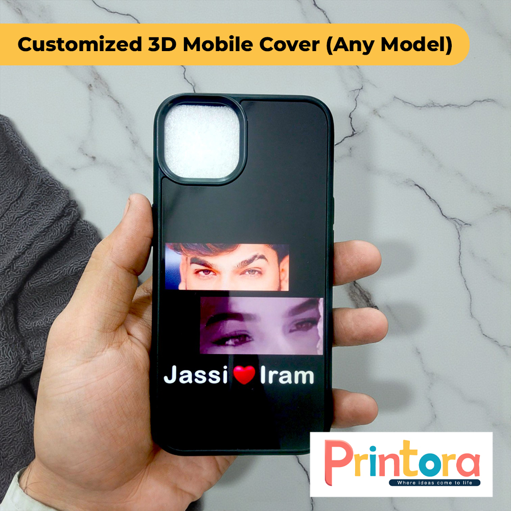 Customized 3D mobile cover with couple photo and name printed for any phone model in Pakistan