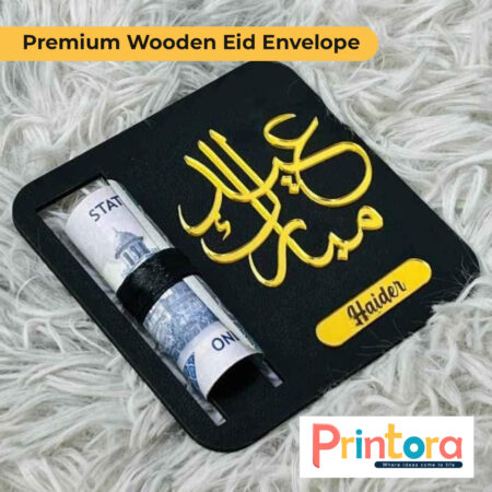 Customized Wooden Eidi Envelope for Eid Cash Gifts