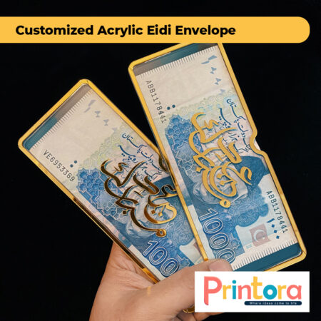 Customized Acrylic Eidi Envelope – Personalized Eidi Cash Holder