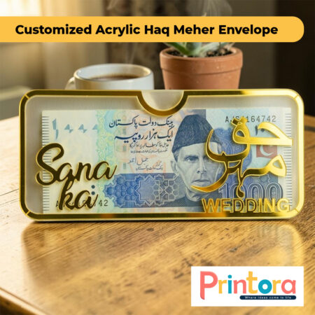 haq meher envelope, acrylic haq meher envelope, customized wedding envelope, personalized nikkah gift, acrylic wedding accessory, nikkah envelope, islamic wedding gift, wedding cash holder, customized acrylic gift, bridal envelope