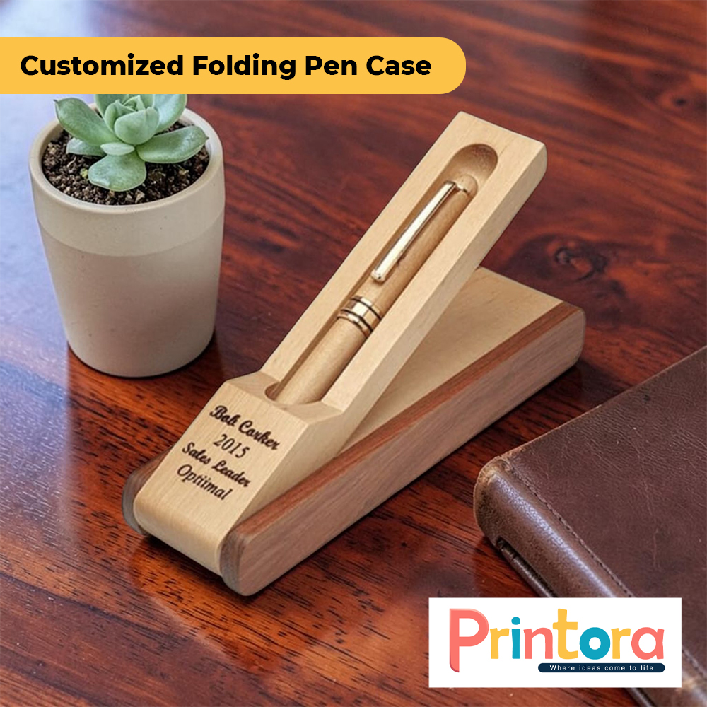 Customized Folding Pen Case with Multiple Slots for Stationery Storage