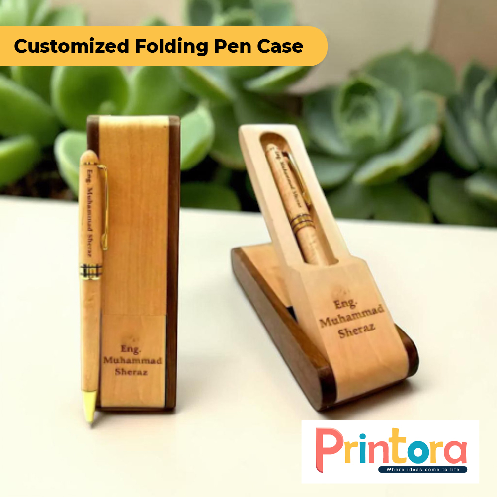 Customized Folding Pen Case with Multiple Slots for Stationery Storage