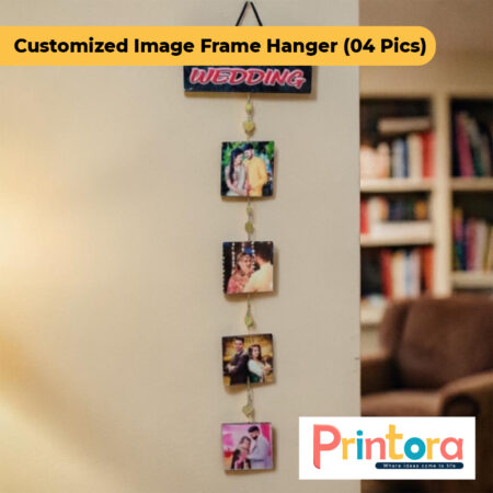 Customized Image Frame Hanger with 4 Personalized Photos
