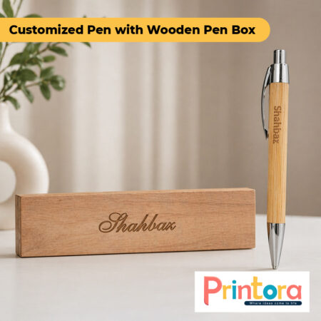 Customized Pen with Wooden Pen Box Luxury Personalized Gift Set