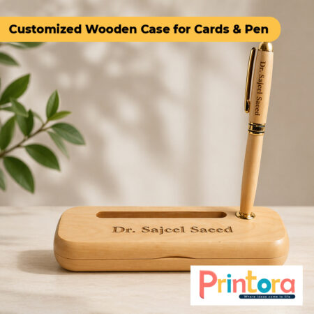 Customized Wooden Case for Cards and Pen Premium Corporate Gift Box