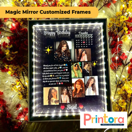 Magic Mirror Customized Frame with Personalized LED Photo Display